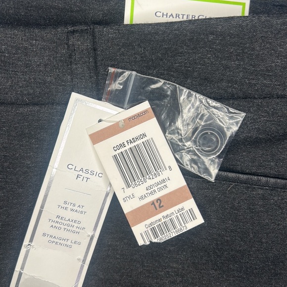 Charter Club Women’s Classic Straight Leg Pants - Heather Onyx Gray - Size 12 - Picture 3 of 14